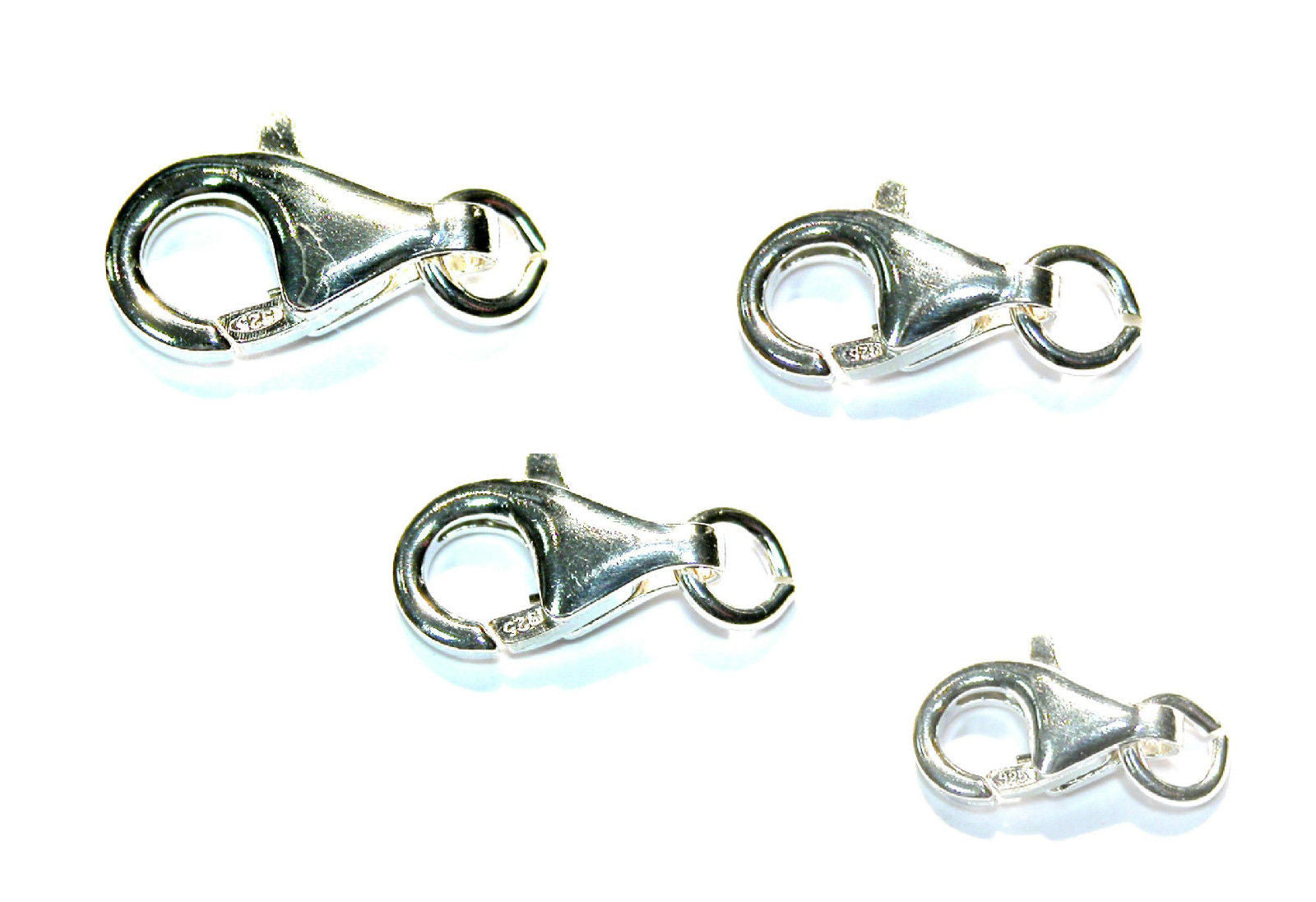 Karabinerschliessen 925-Silber oder Silber vergoldet